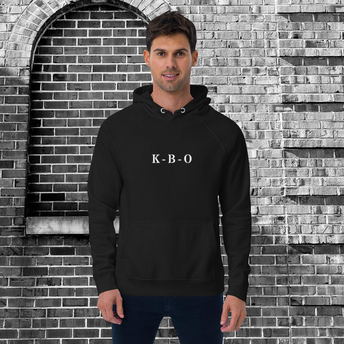 Verbal Debris Incoming Unisex Raglan Hoodie, black, front view