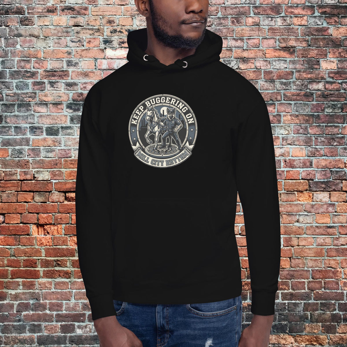 KBO Mill City Rhythm Hoodie | Police, black, front view