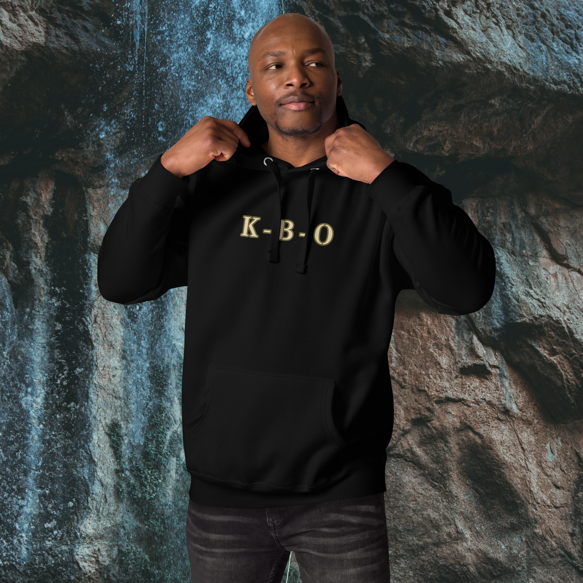 US Search & Rescue Boar Pullover Hoodie | Heavyweight Unisex Graphic Fleece, black, front view
