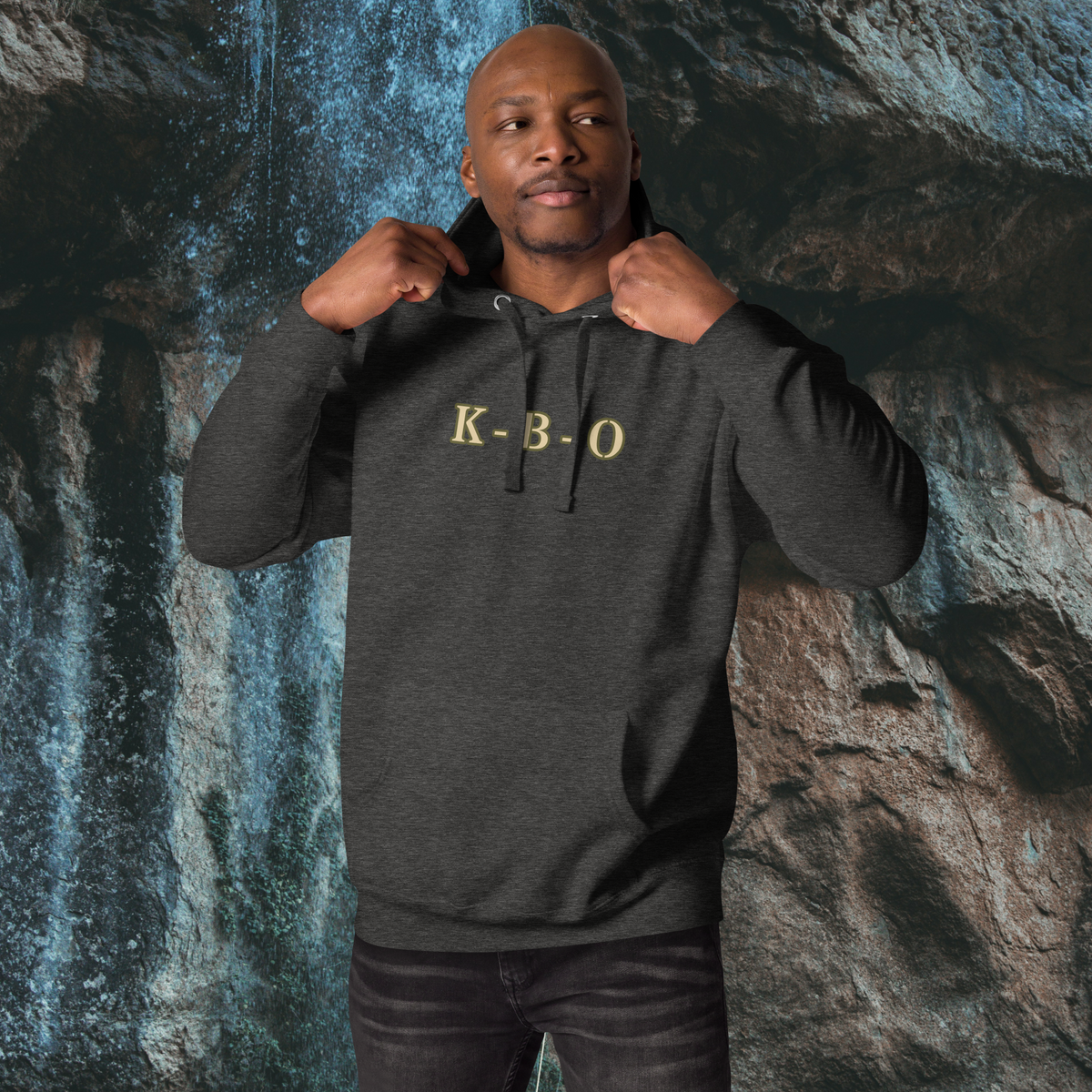 US Search & Rescue Boar Pullover Hoodie | Heavyweight Unisex Graphic Fleece, charcoal heather, front view
