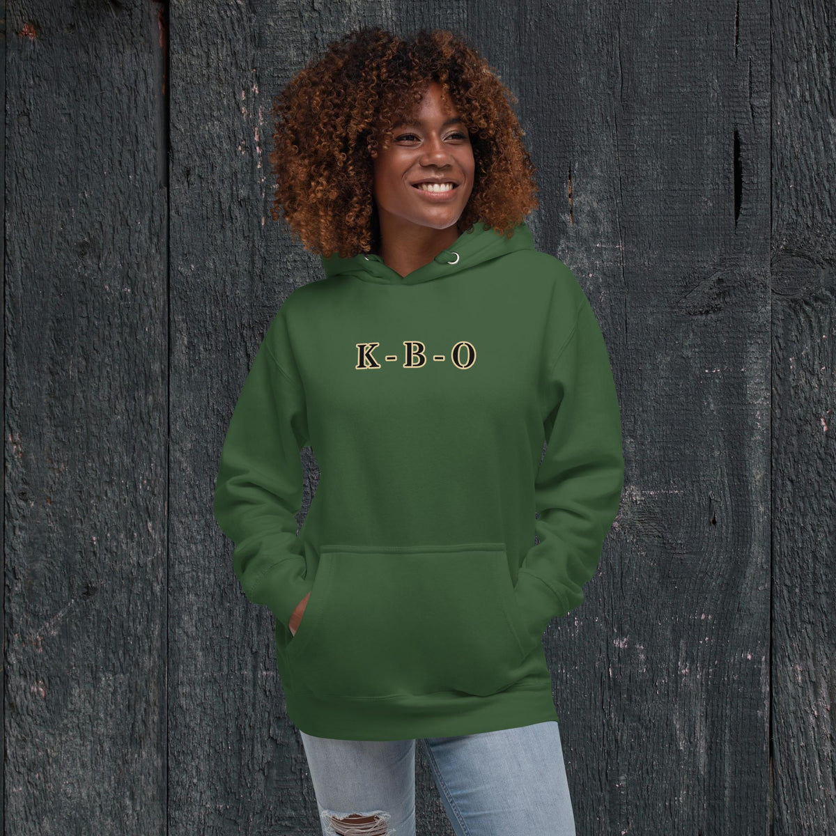 KBO “Headlamps On” Search & Rescue/EMS Heritage Unisex Hoodie, forest green, front view