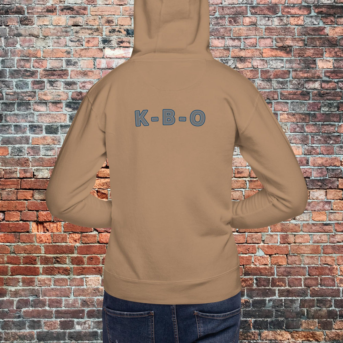 KBO Mill City Rhythm Hoodie | Police, latte, back view