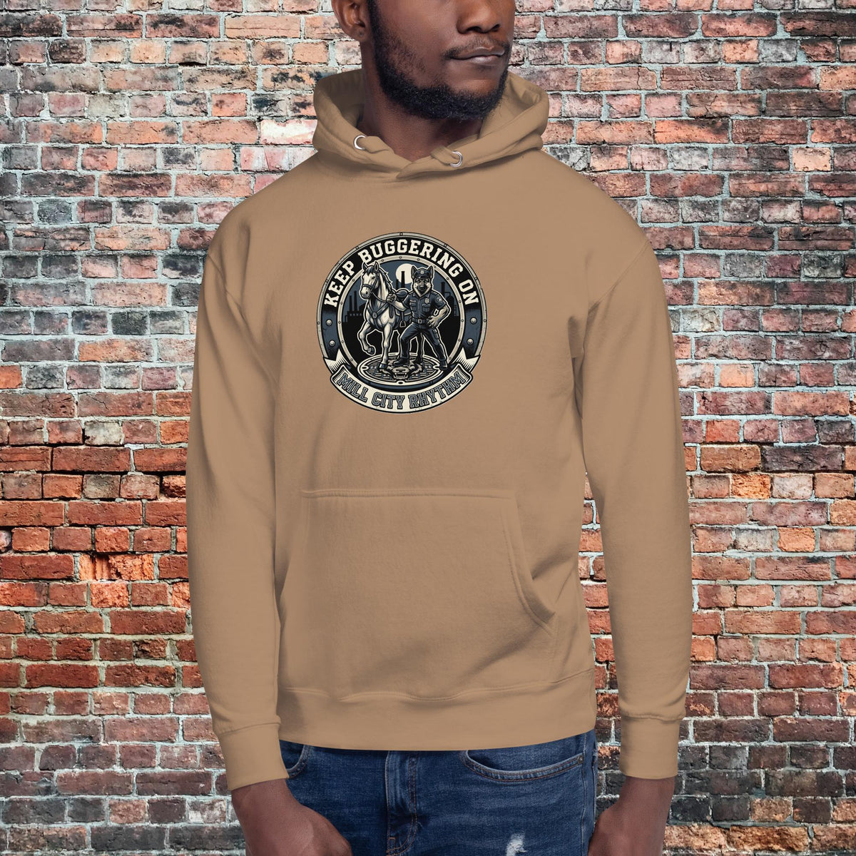 KBO Mill City Rhythm Hoodie | Police, latte, front view