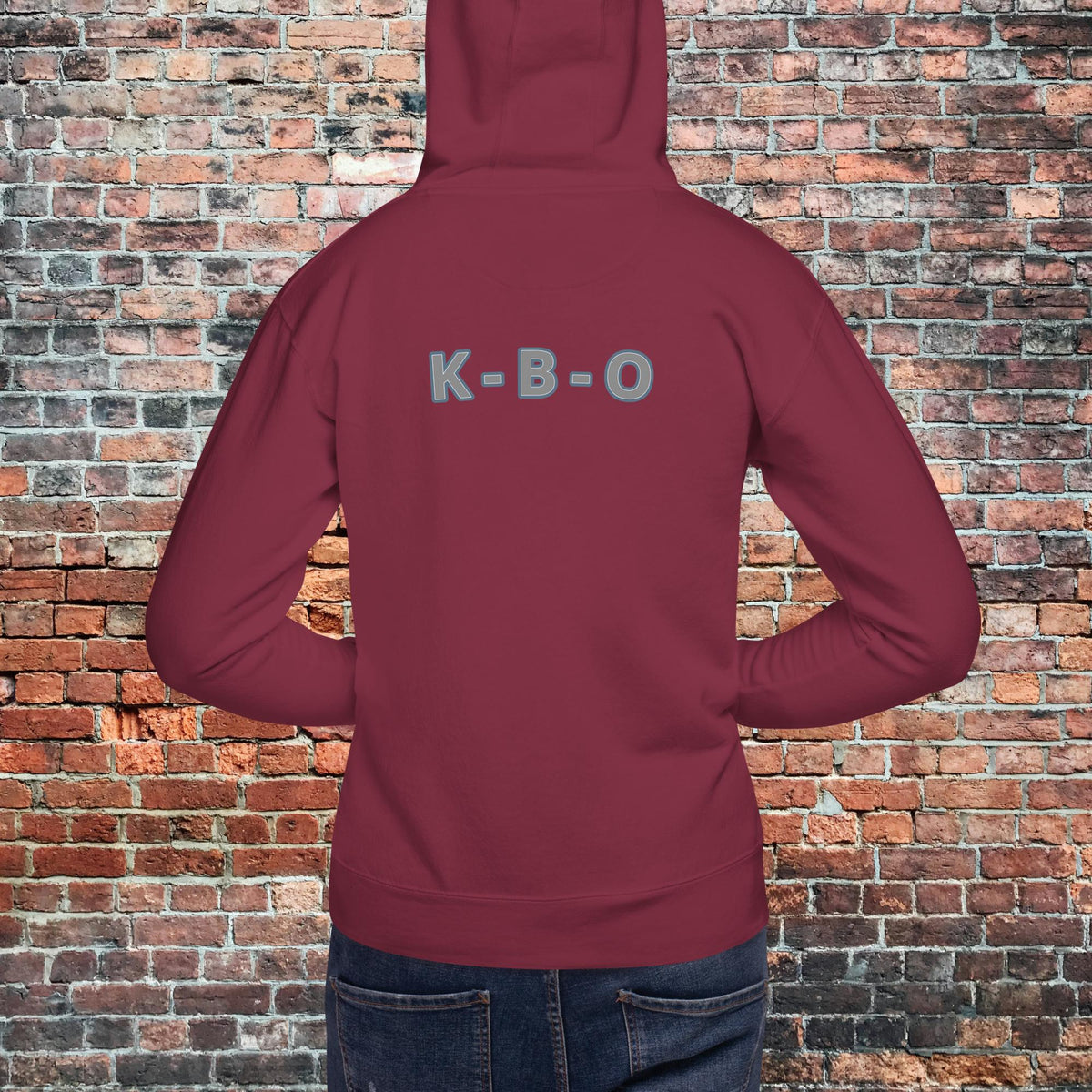 KBO Mill City Rhythm Hoodie | Police, maroon, back view