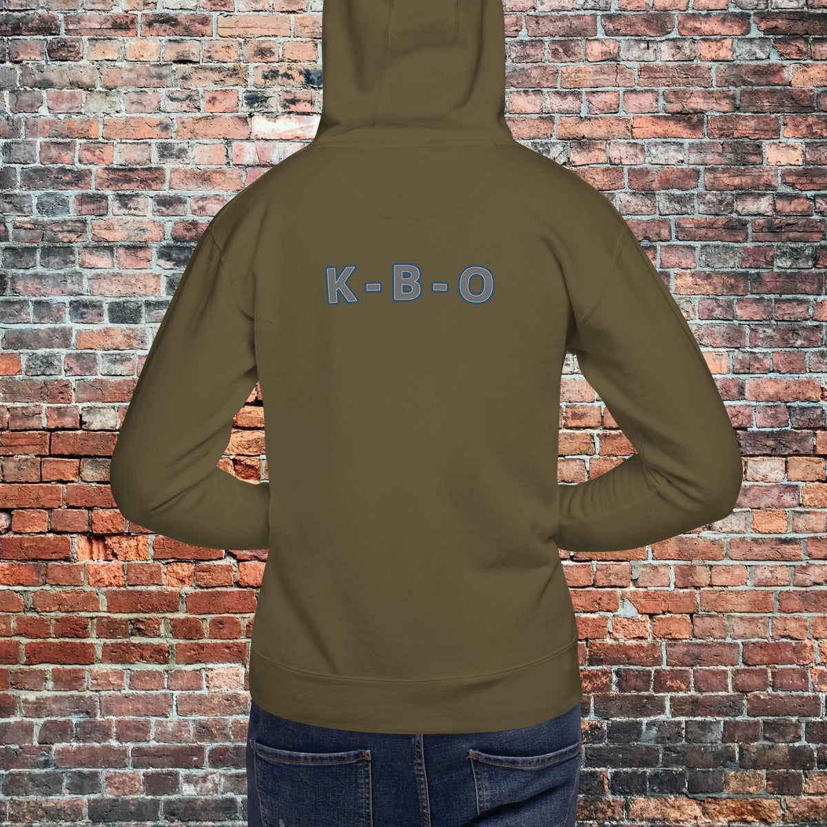 KBO Mill City Rhythm Hoodie | Police, military green, back view