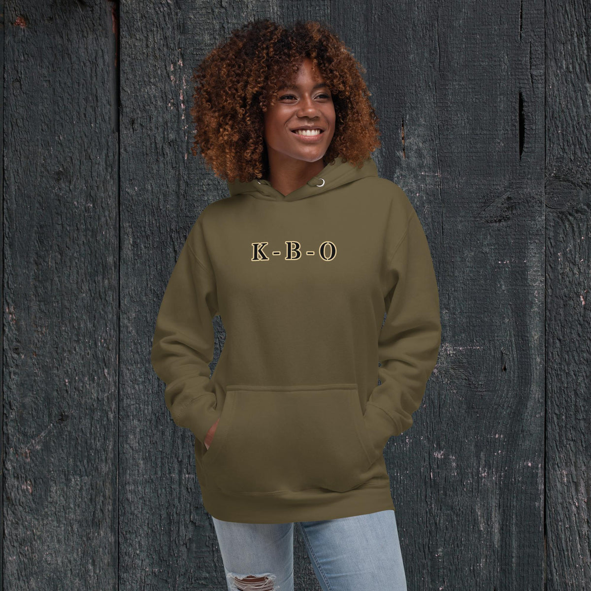 KBO “Headlamps On” Search & Rescue/EMS Heritage Unisex Hoodie, military green, front view