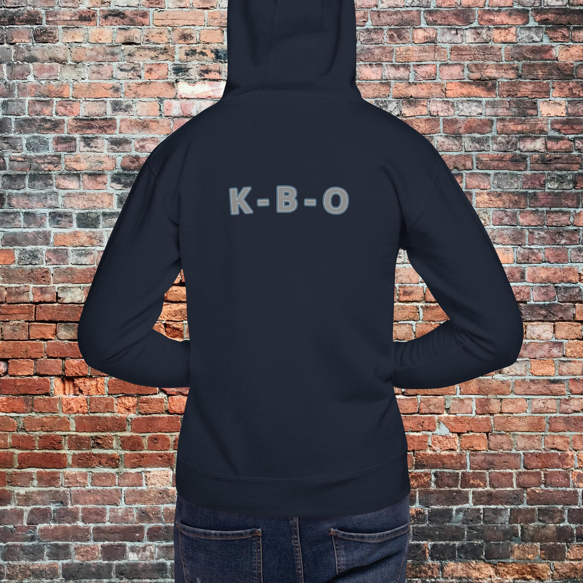 KBO Mill City Rhythm Hoodie | Police, navy blazer, back view