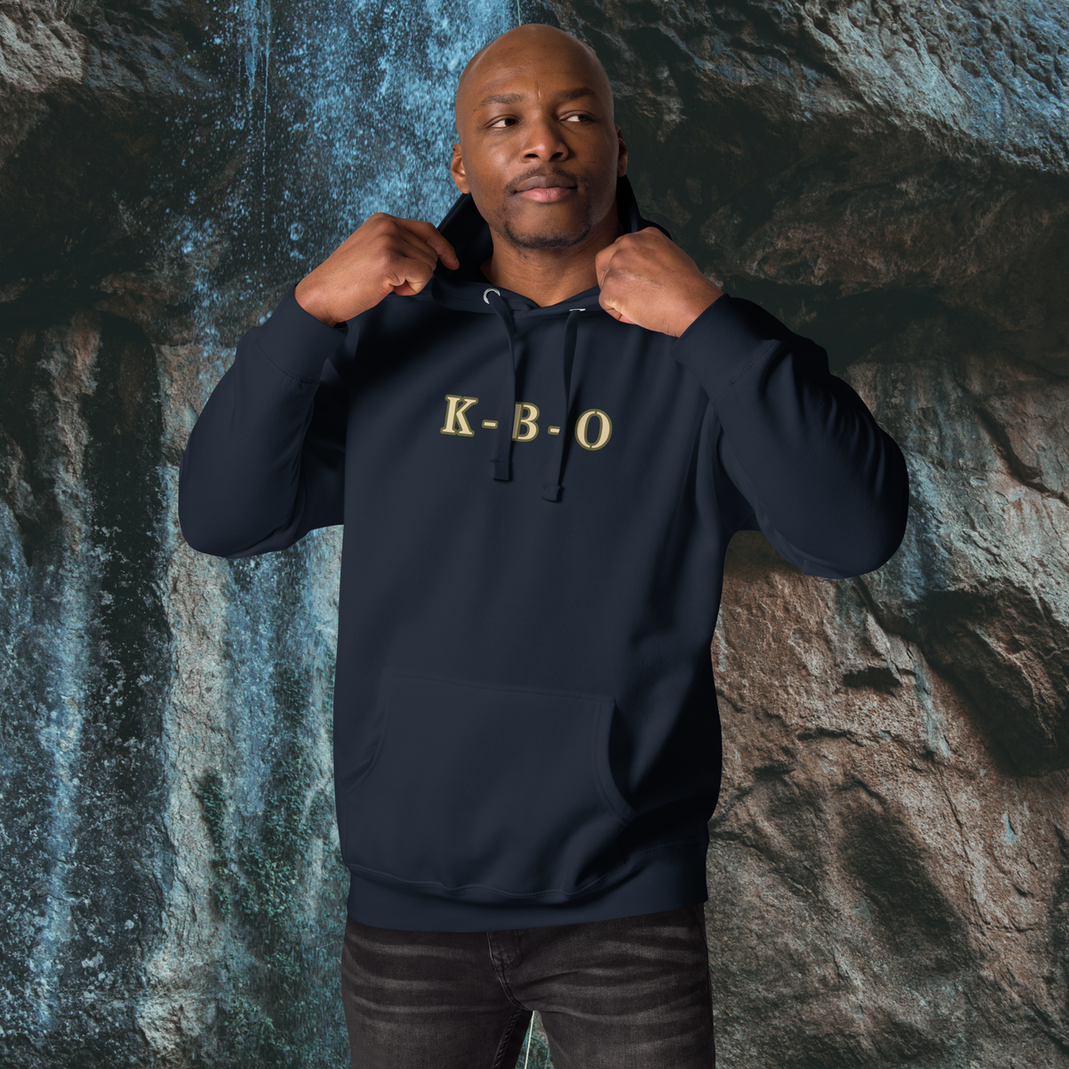 US Search & Rescue Boar Pullover Hoodie | Heavyweight Unisex Graphic Fleece, navy blazer, front view