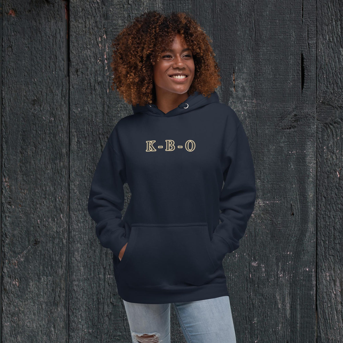 KBO “Headlamps On” Search & Rescue/EMS Heritage Unisex Hoodie, navy blazer, front view
