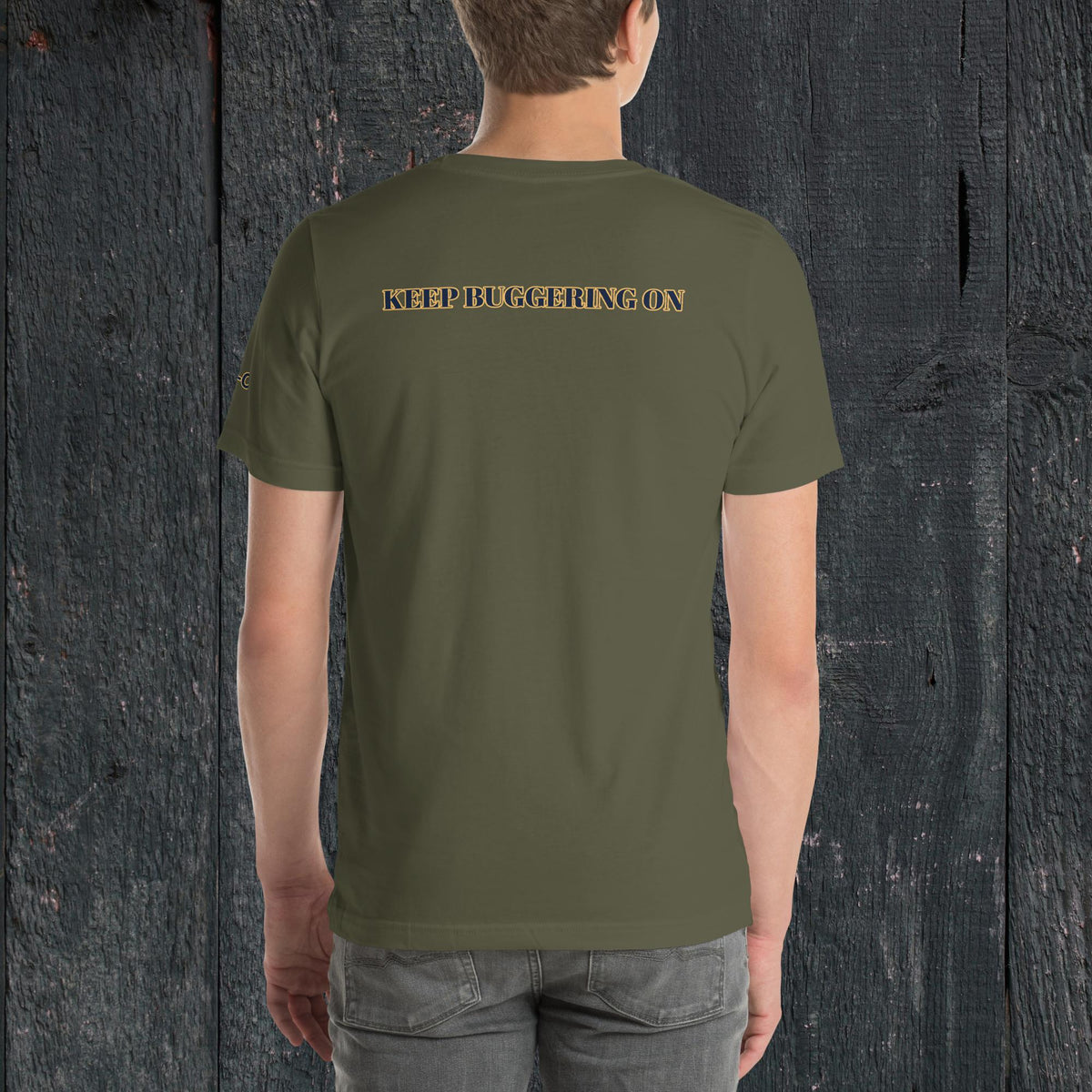Paws and Duty — Official KBO Unisex T-Shirt, military green, back view