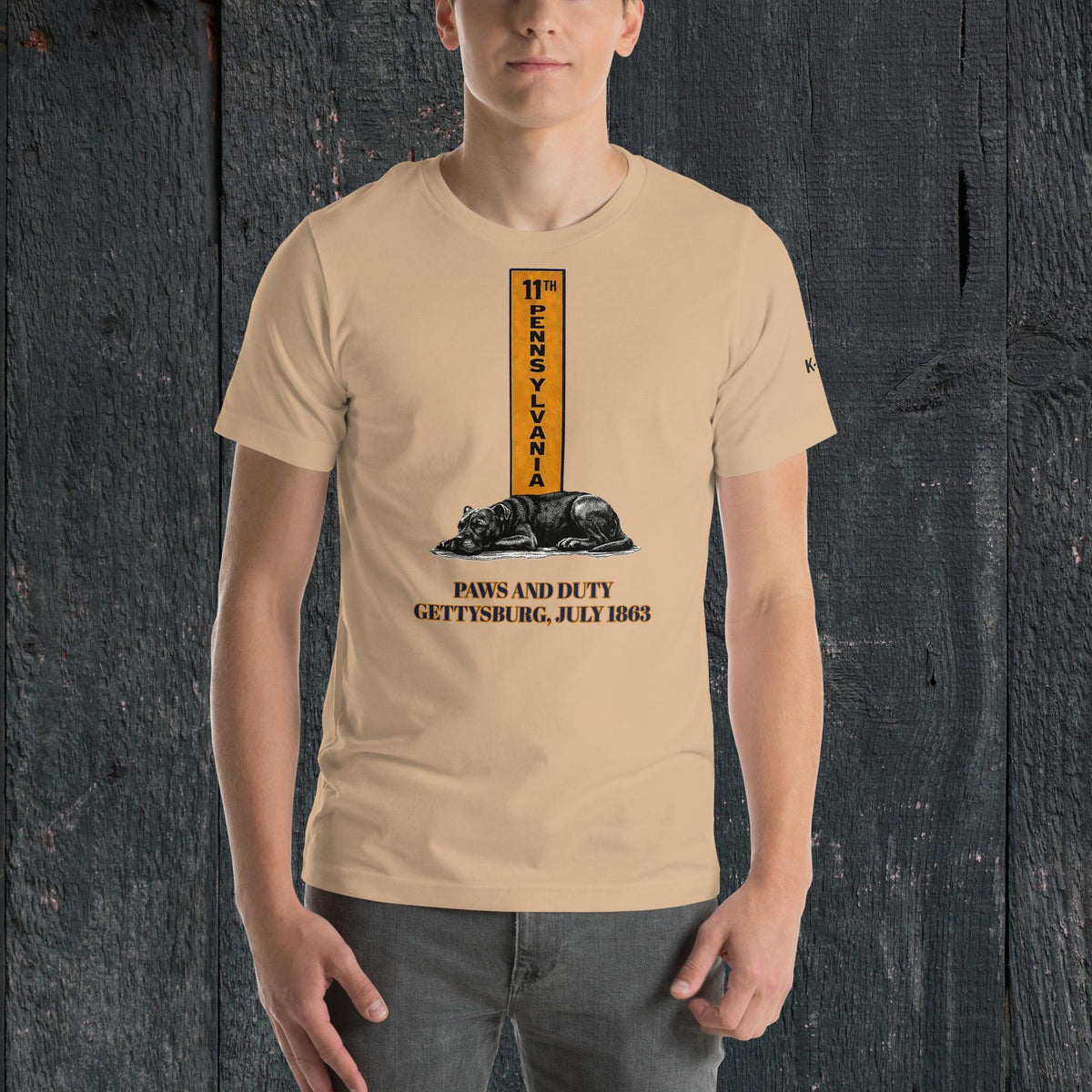 Paws and Duty — Official KBO Unisex T-Shirt, tan, front view