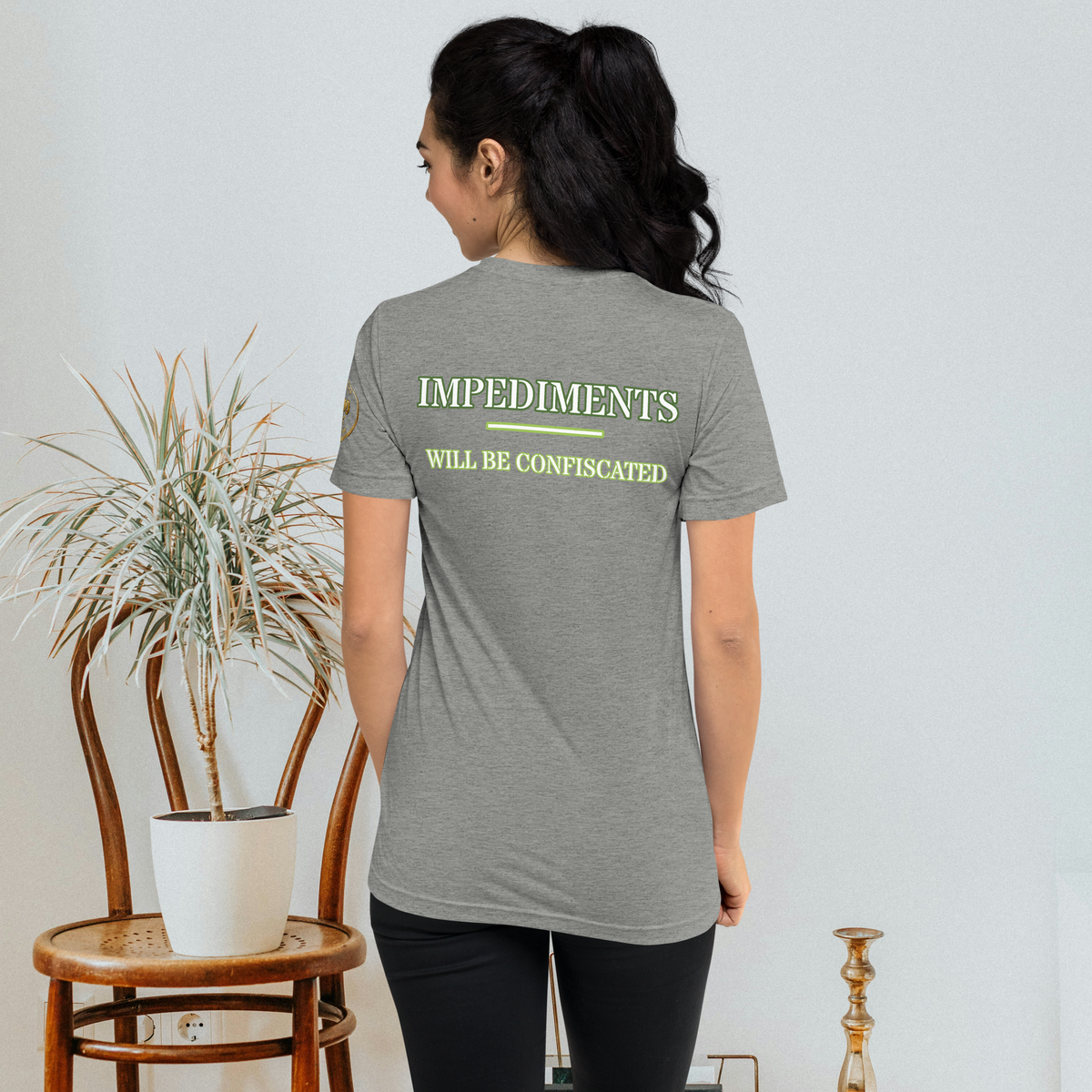 “Local Rule No. 1” Vintage Unisex Tri-Blend Tee, athletic grey, back view