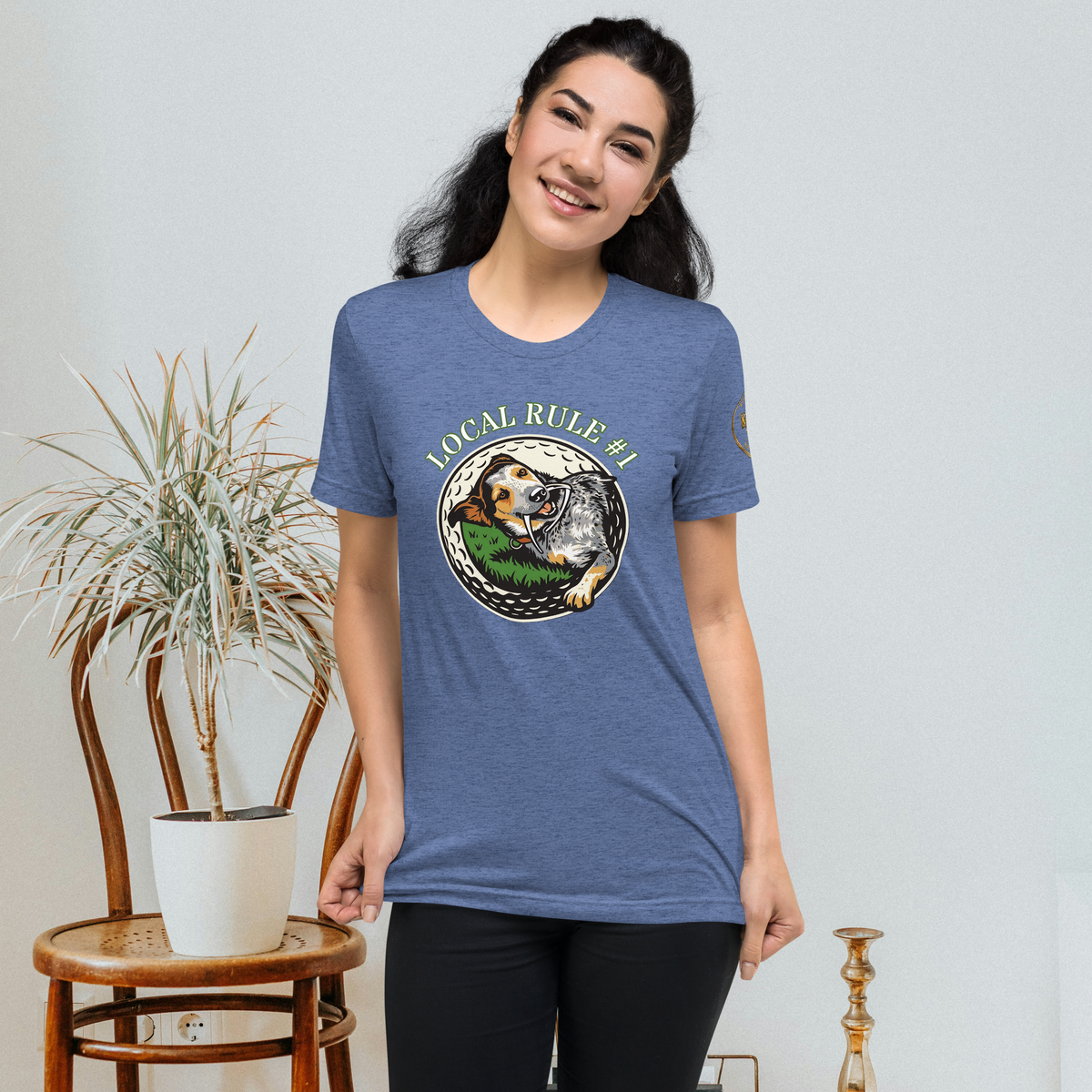 “Local Rule No. 1” Vintage Unisex Tri-Blend Tee, blue, front view