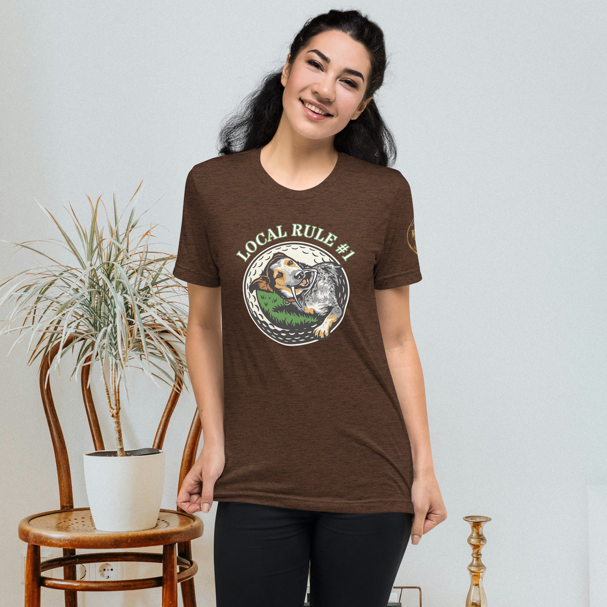 “Local Rule No. 1” Vintage Unisex Tri-Blend Tee, brown, front view