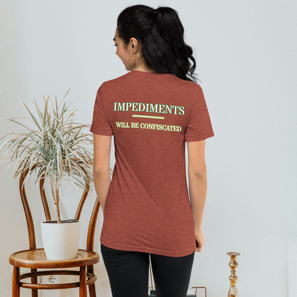 “Local Rule No. 1” Vintage Unisex Tri-Blend Tee, clay, back view