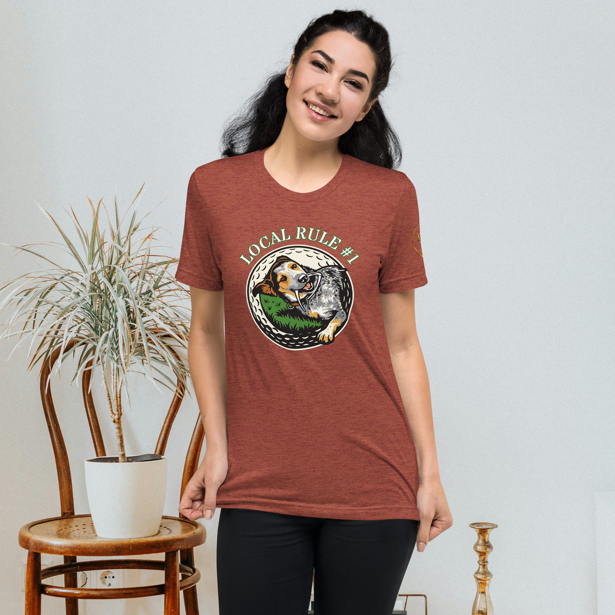 “Local Rule No. 1” Vintage Unisex Tri-Blend Tee, clay, front view