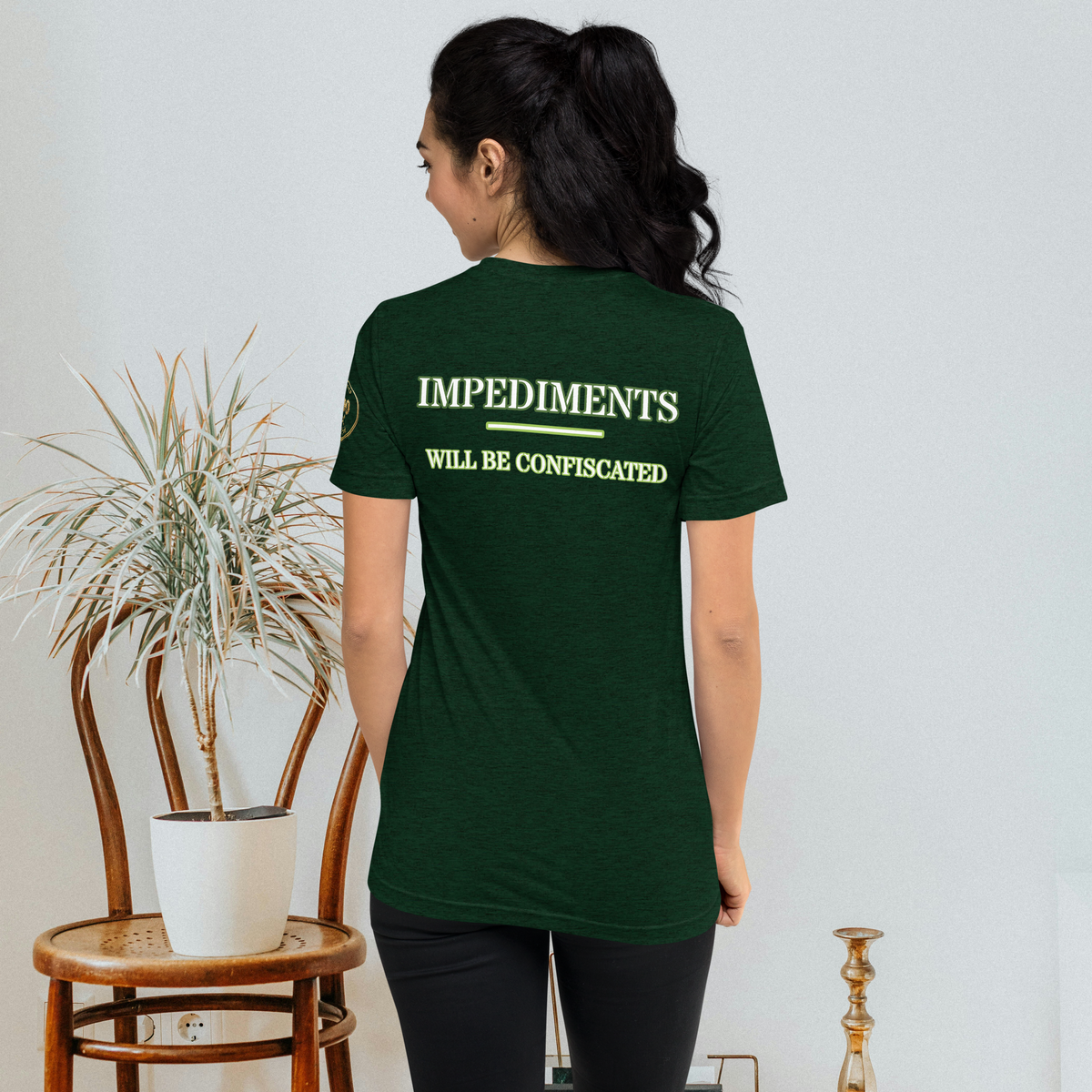 “Local Rule No. 1” Vintage Unisex Tri-Blend Tee, emerald, back view