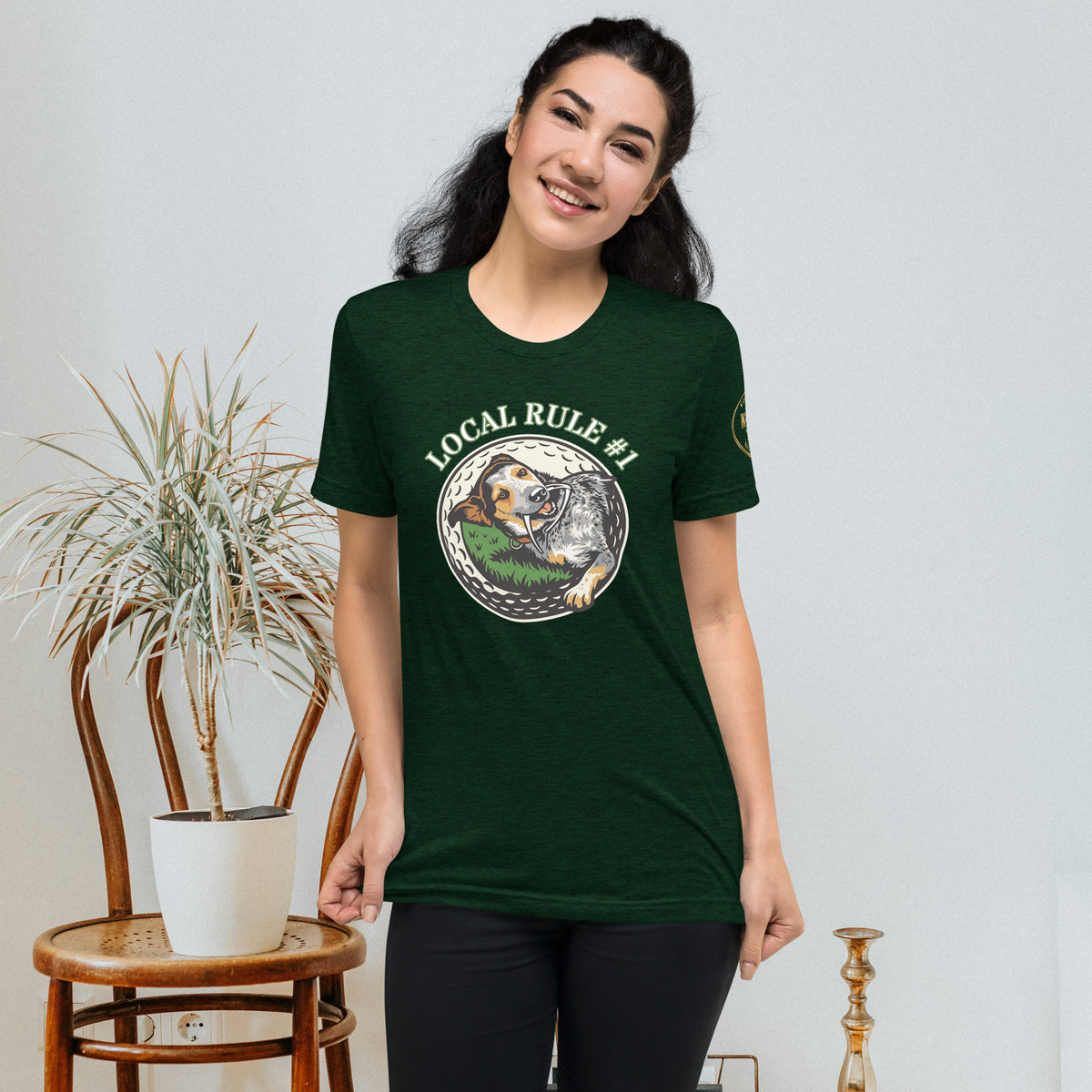 “Local Rule No. 1” Vintage Unisex Tri-Blend Tee, emerald, front view