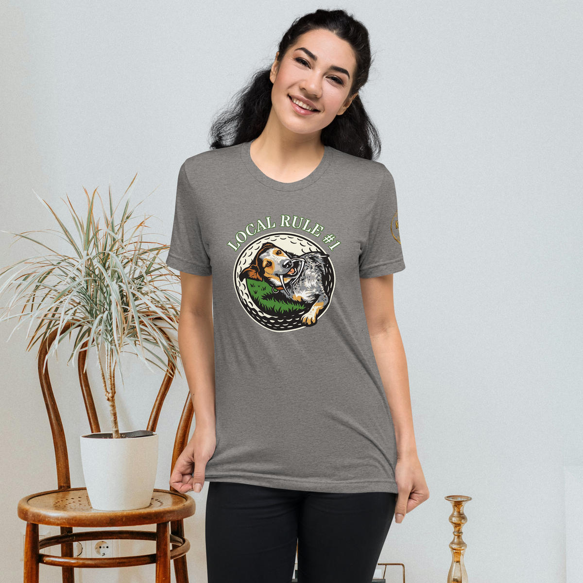 “Local Rule No. 1” Vintage Unisex Tri-Blend Tee, grey, front view