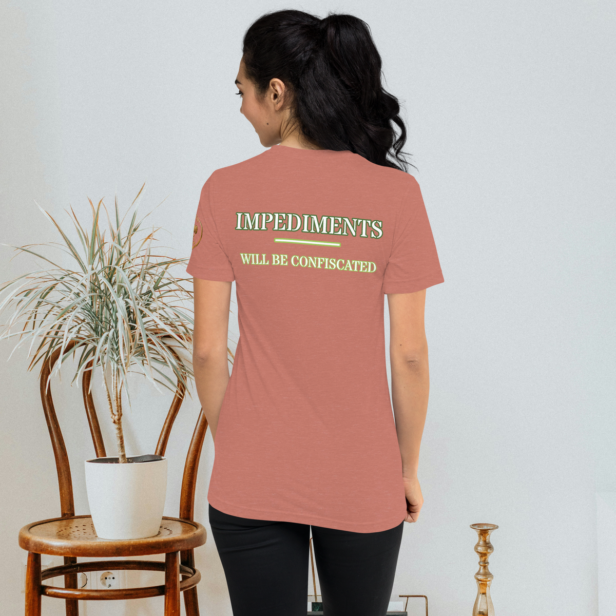 “Local Rule No. 1” Vintage Unisex Tri-Blend Tee, mauve, back view