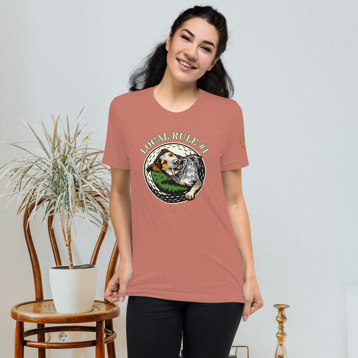 “Local Rule No. 1” Vintage Unisex Tri-Blend Tee, mauve, front view