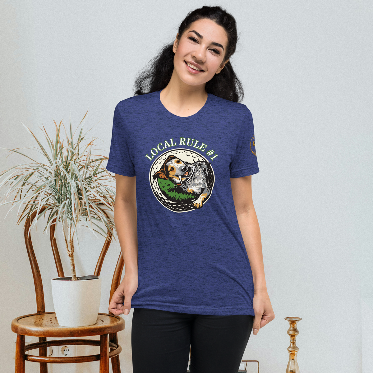 “Local Rule No. 1” Vintage Unisex Tri-Blend Tee, navy, front view
