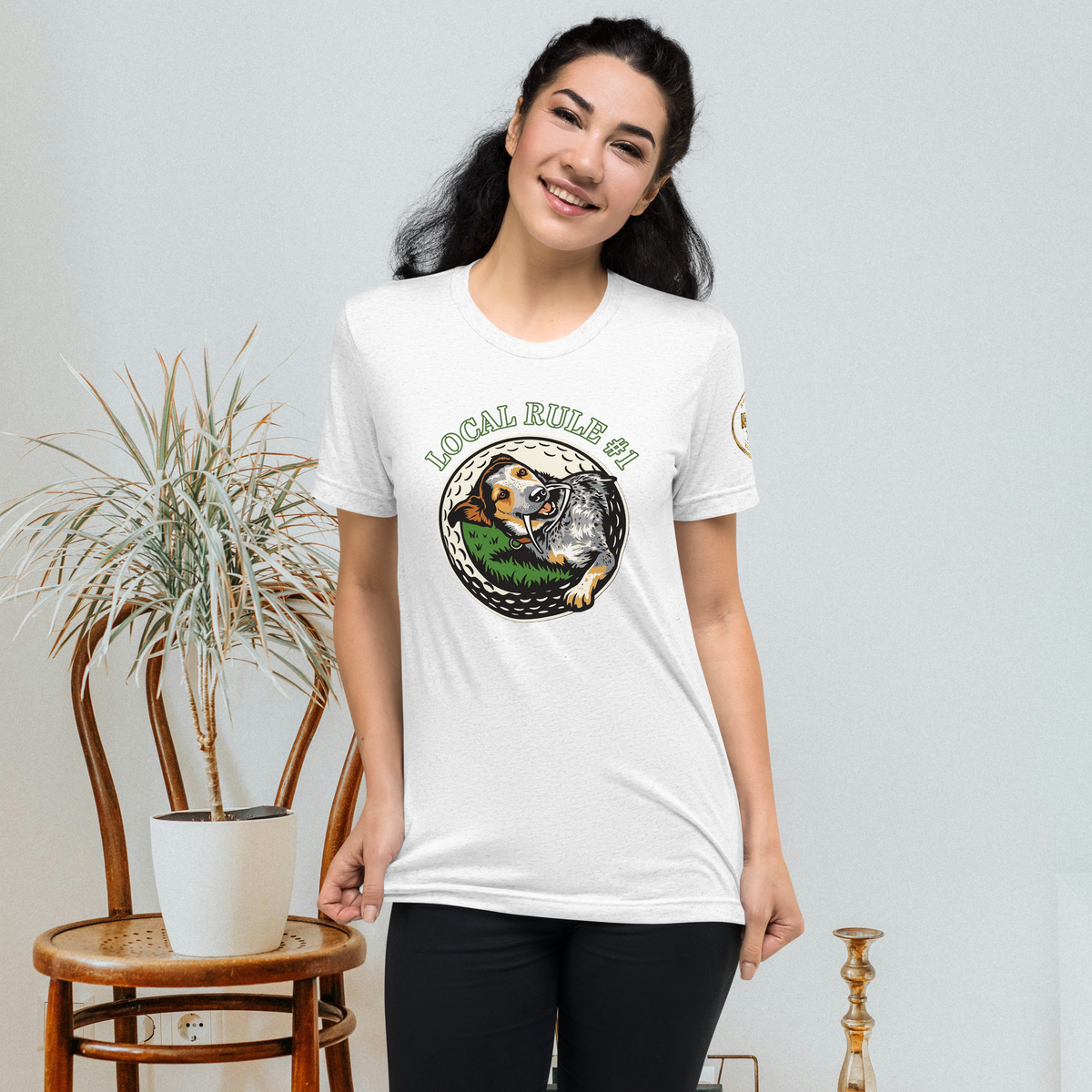 “Local Rule No. 1” Vintage Unisex Tri-Blend Tee, solid white, front view