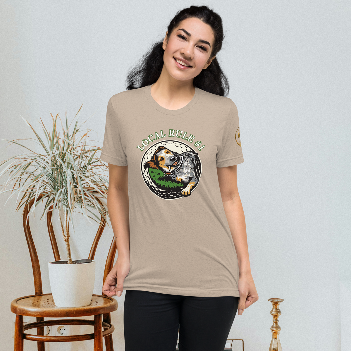 “Local Rule No. 1” Vintage Unisex Tri-Blend Tee, tan, front view